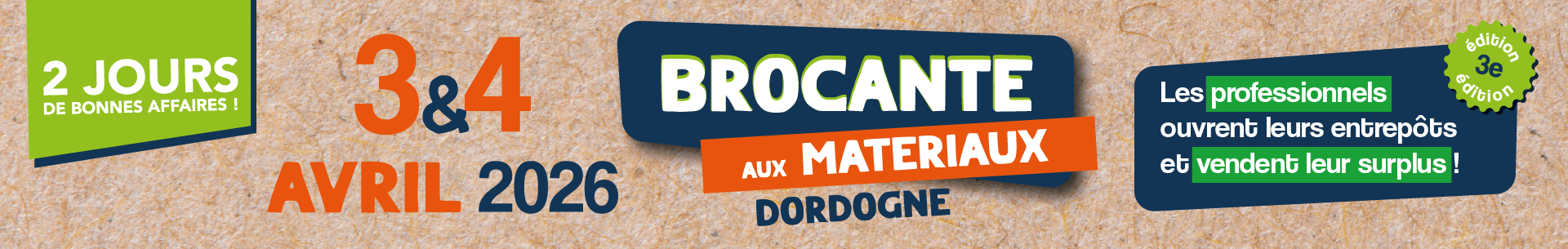 Brocante aux mat&eacute;riaux - 3&4 avril
Lien vers: https://lafabcoop.org/brocanteauxmateriaux/?PagePrincipale